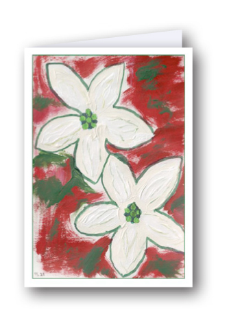 Grußkarte "Weiße Blüten"