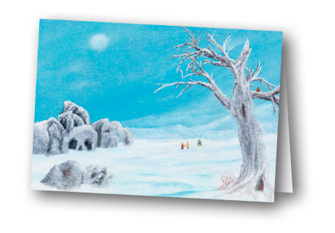 Weihnachtskarte "Begegnung im Schnee"