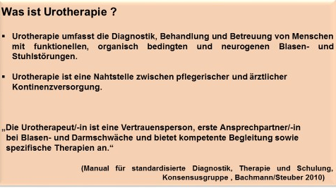 Was ist Urotherapie:? Definition
